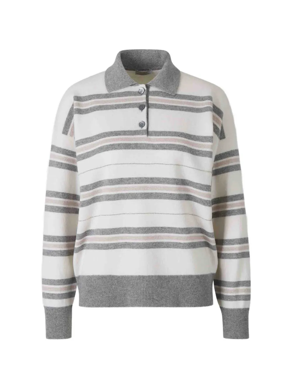 Peserico stripe-pattern polo shirt Wit