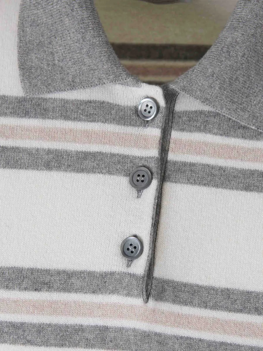 Peserico stripe-pattern polo shirt Wit