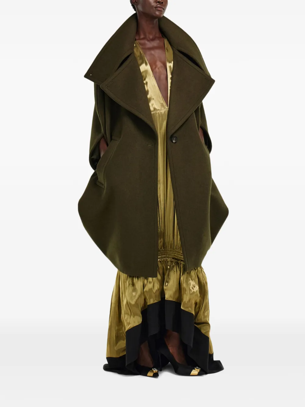 Ferragamo single-breasted peacoat Groen