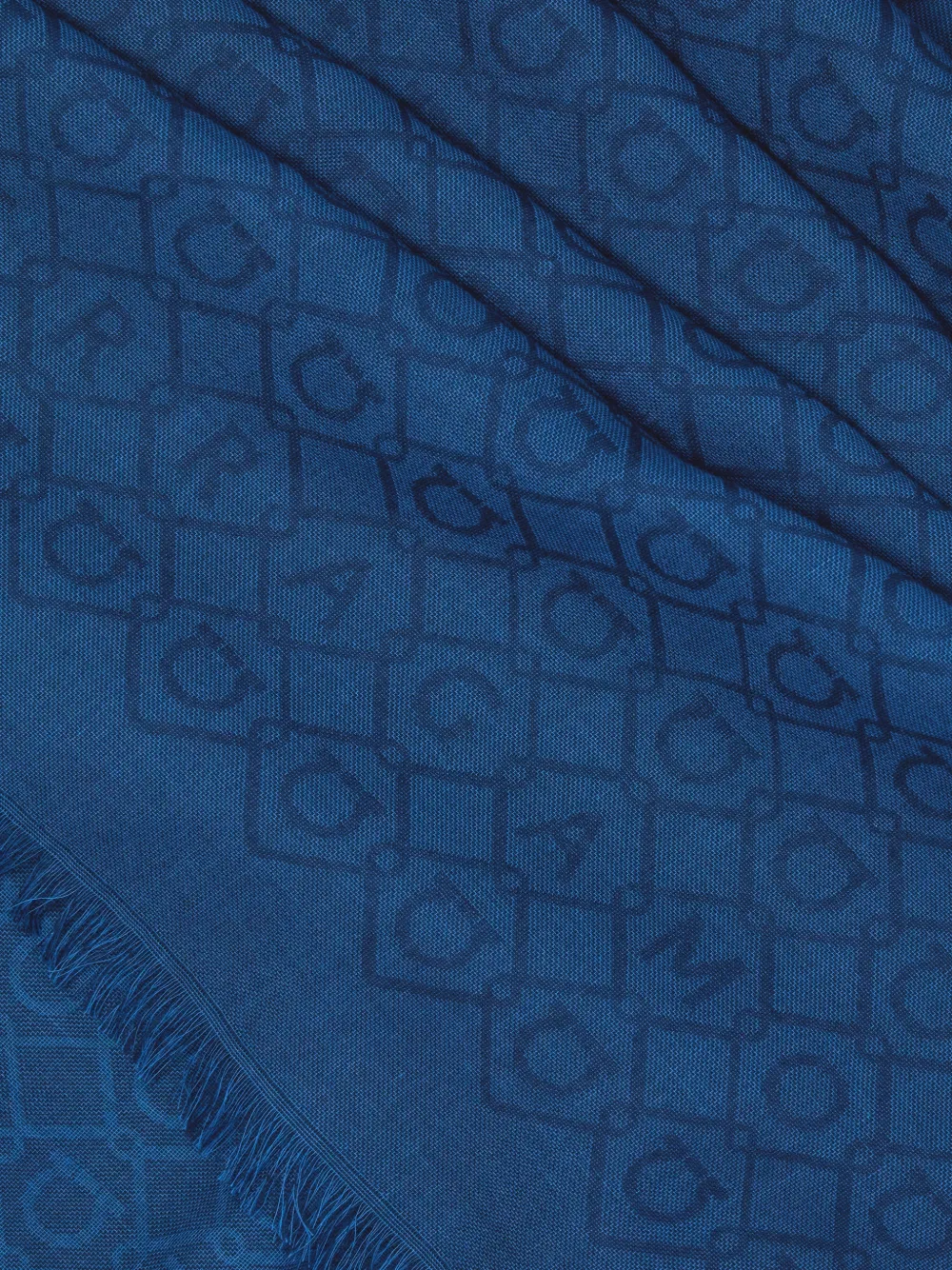 Ferragamo logo embellished stole Blauw