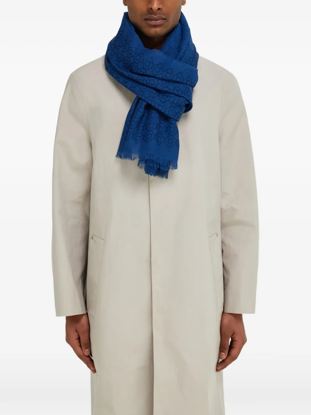 Ferragamo logo embellished stole Blauw