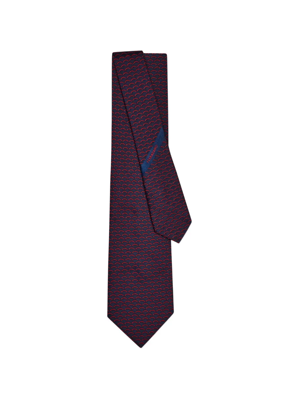 Ferragamo Archi print silk tie Infinite Inspirations Blauw