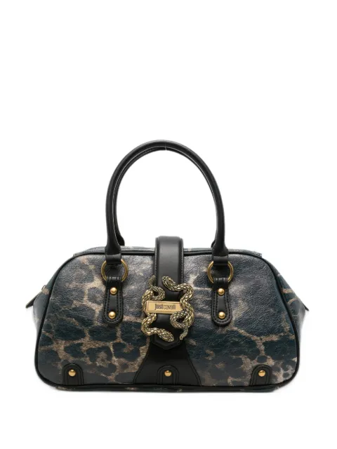 Just Cavalli Athena leopard-print leather shoulder bag