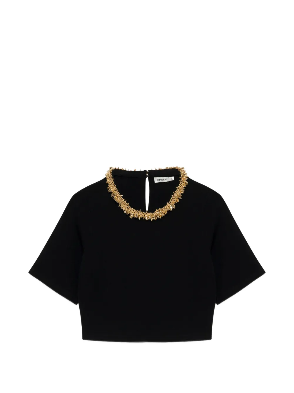 SIMKHAI Nuria embellished knit top Zwart