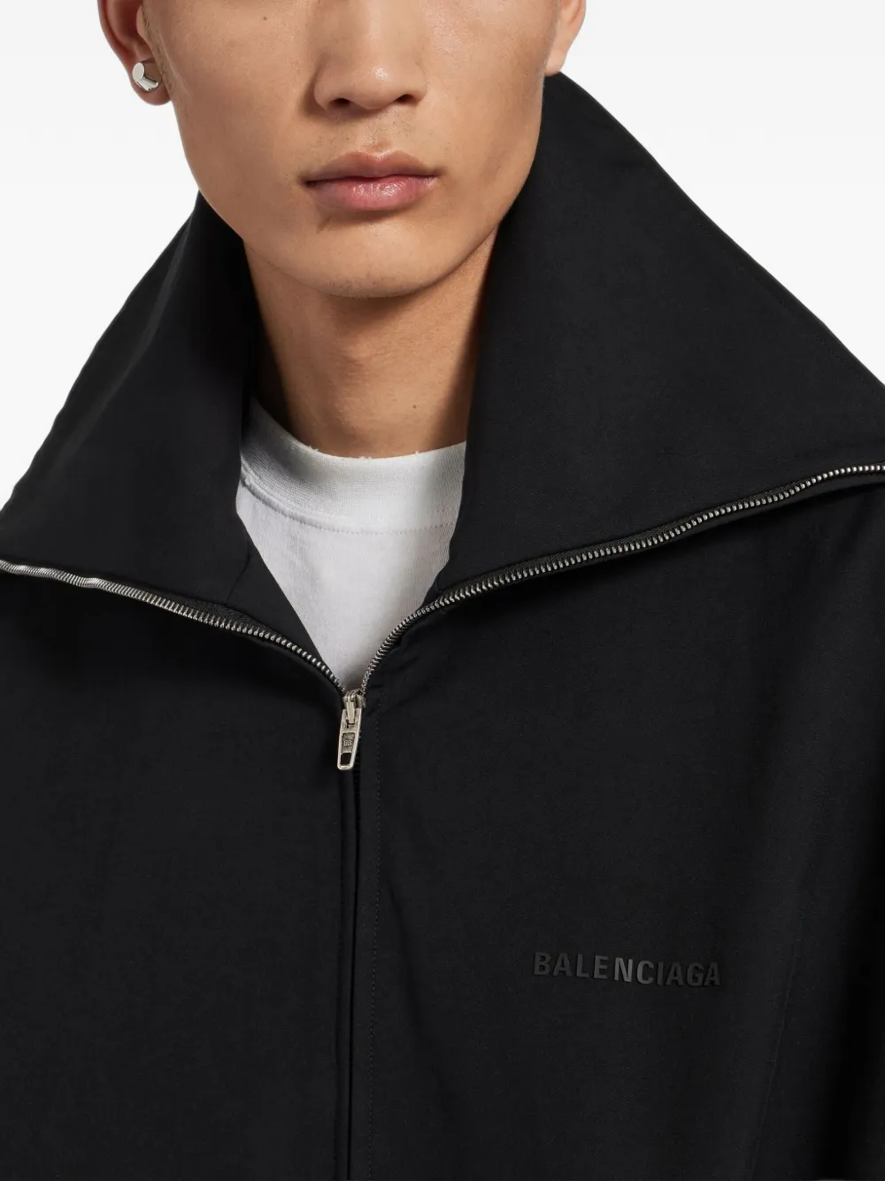 Balenciaga zip-up jersey jacket in black Zwart