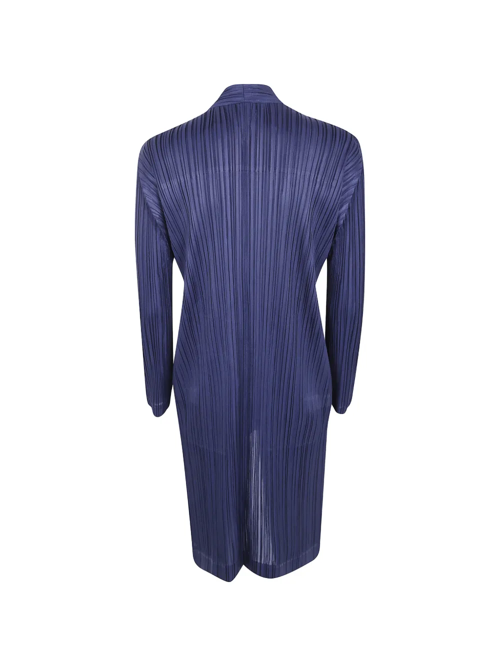 Pleats Please Issey Miyake pleated single-breasted coat Blauw