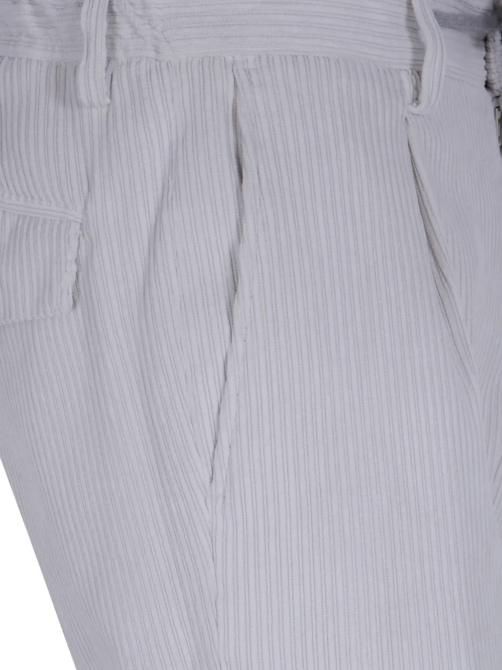 Barba pleated corduroy trousers Grijs