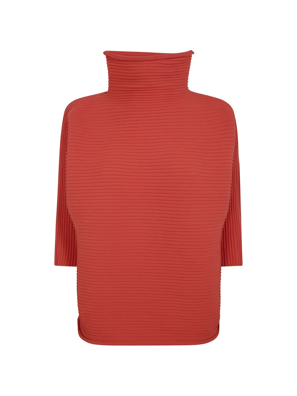 Pleats Please Issey Miyake pleated high-neck top - Rosso