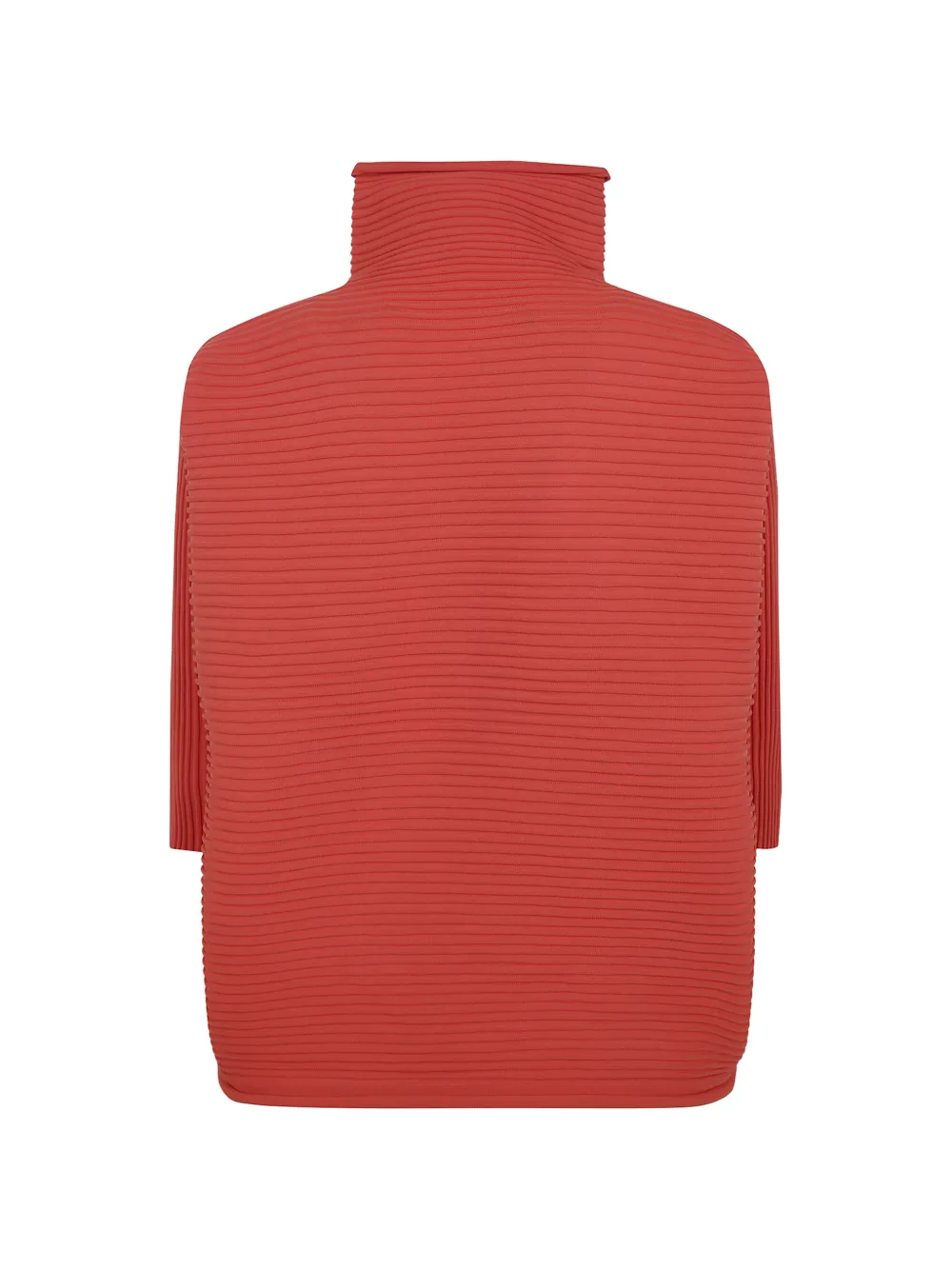 Pleats Please Issey Miyake pleated high-neck top Rood
