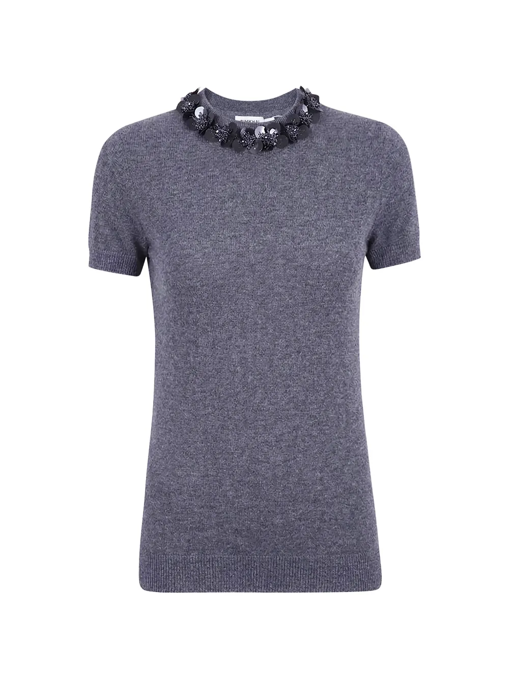 SIMKHAI Sophie sequin-embellished short-sleeve T-shirt Grijs