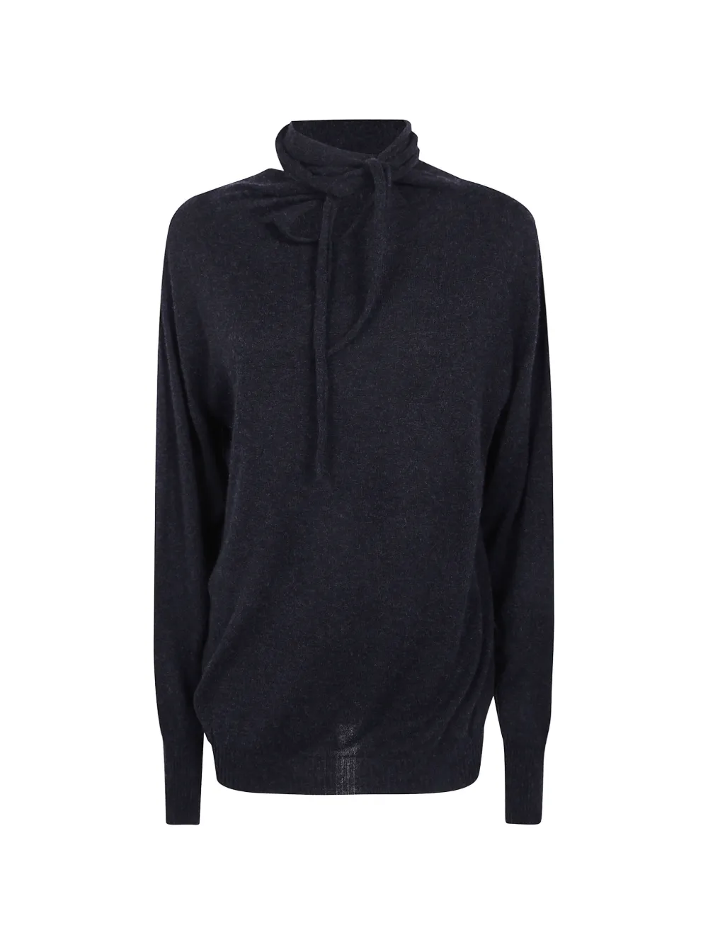 Issey Miyake tie-neck sweater - Grigio