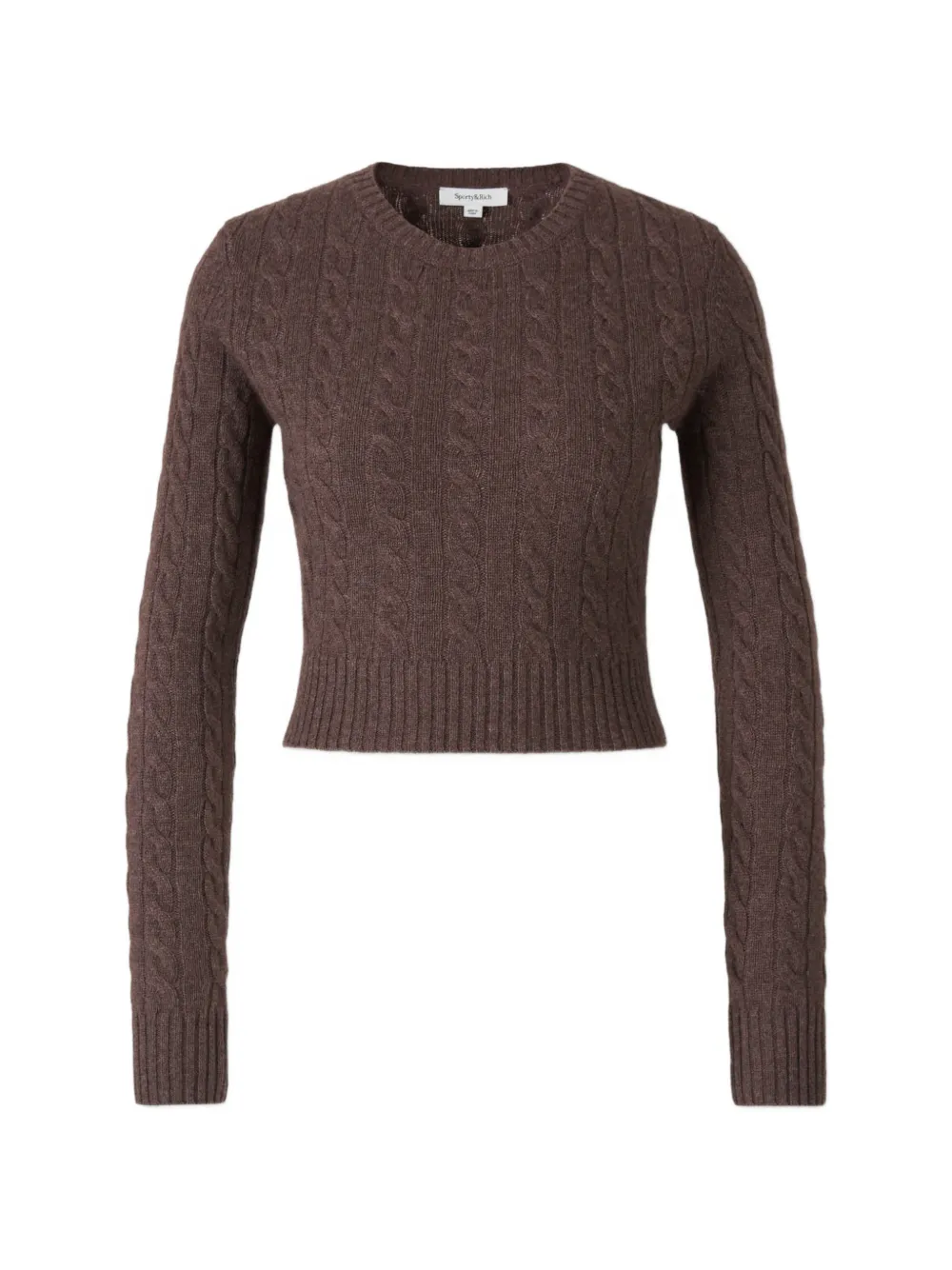 Sporty & Rich cable-knit cropped sweater - Braun