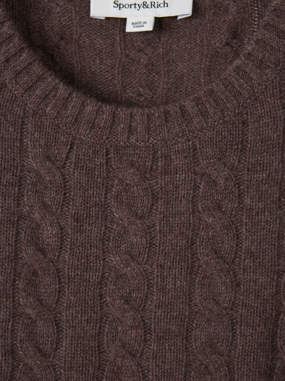 Sporty & Rich cable-knit cropped sweater Bruin