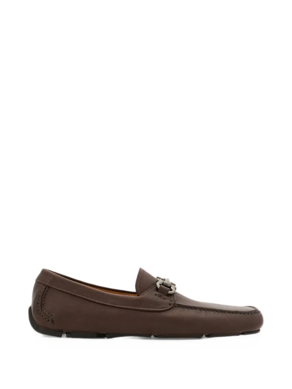Ferragamo Gancini ornament driver loafers - Marrone