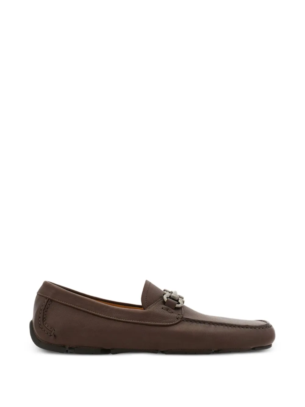 Ferragamo Gancini ornament driver loafers - Brown