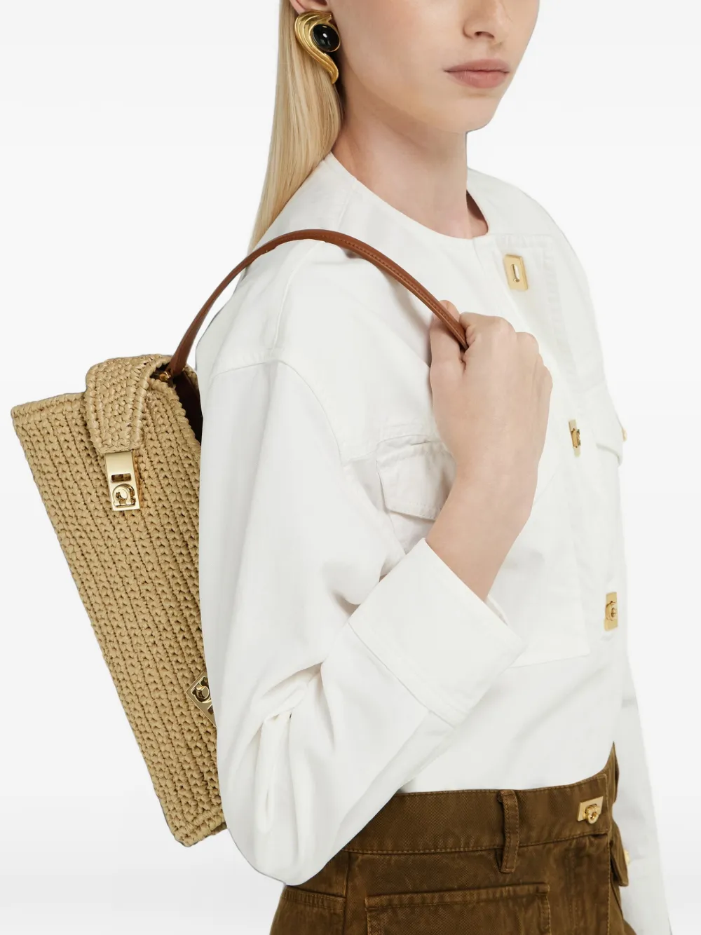 Ferragamo Hug East-West shoulder bag Beige