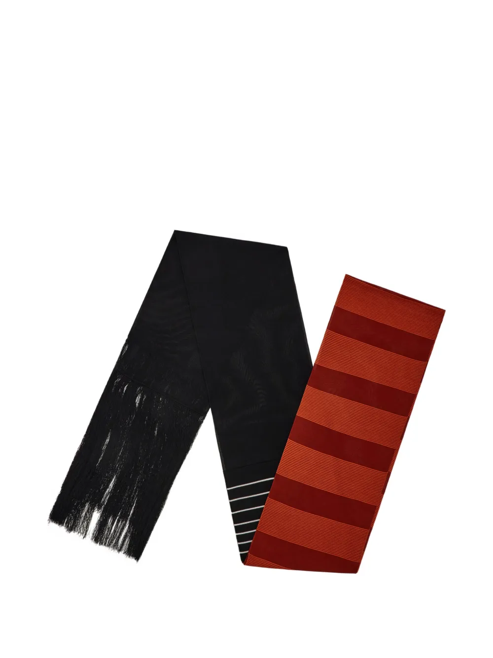 Ferragamo long scarf with fringe detail Zwart