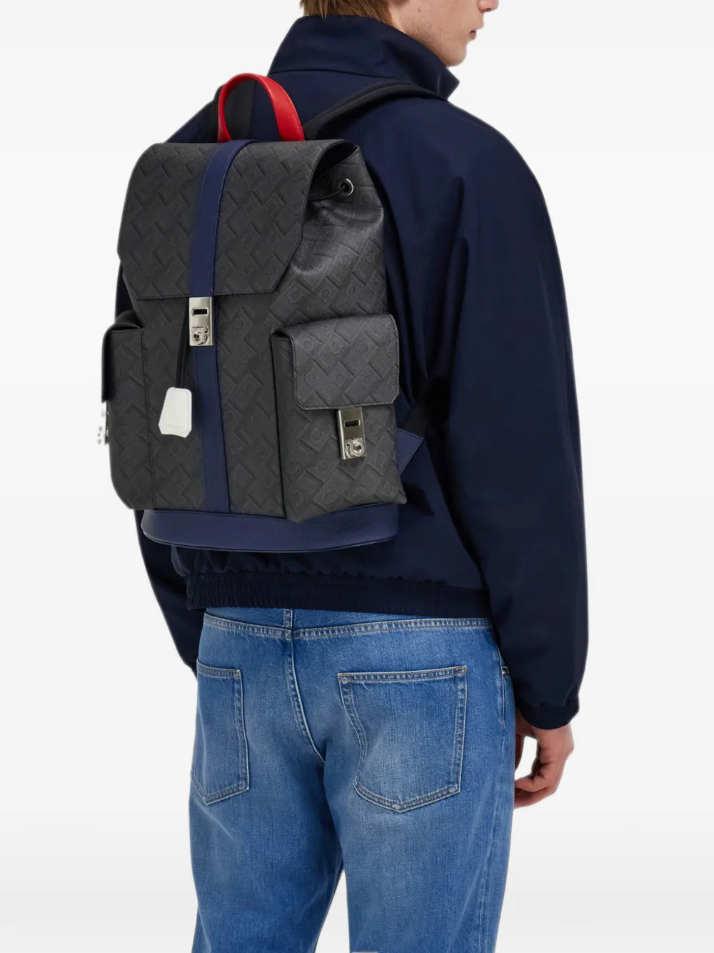 Ferragamo dual-pocket backpack citymatch capsule Zwart