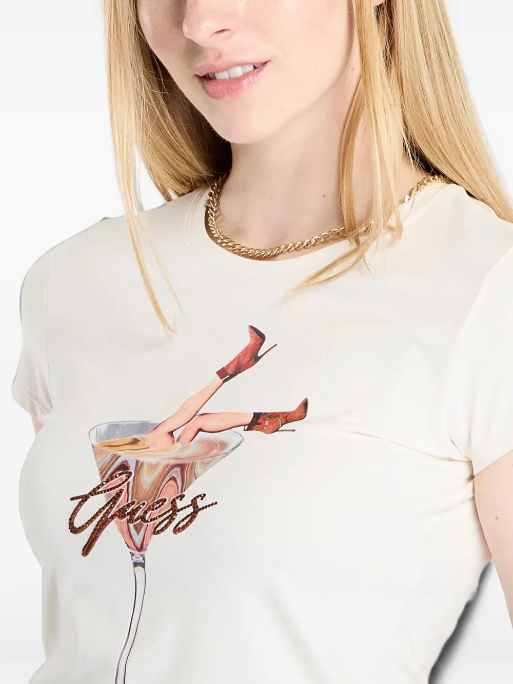 GUESS USA graphic-print T-shirt Wit