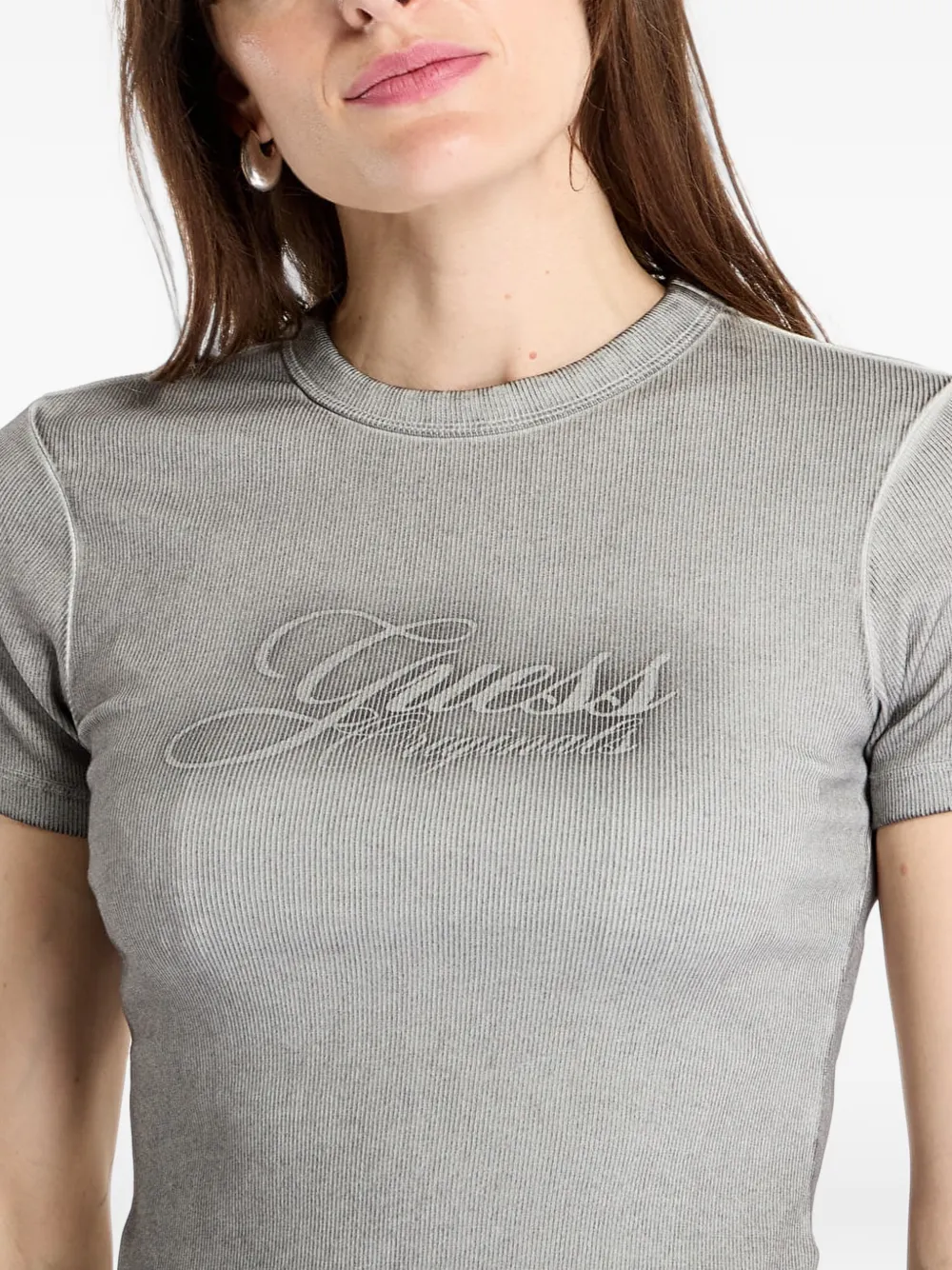 GUESS USA Guess Originals ribbed T-shirt Grijs