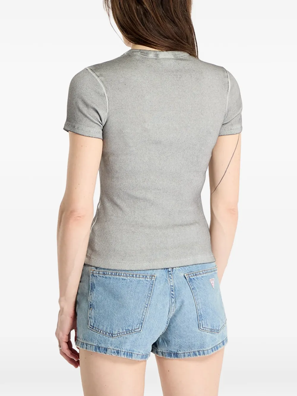 GUESS USA Guess Originals ribbed T-shirt Grijs