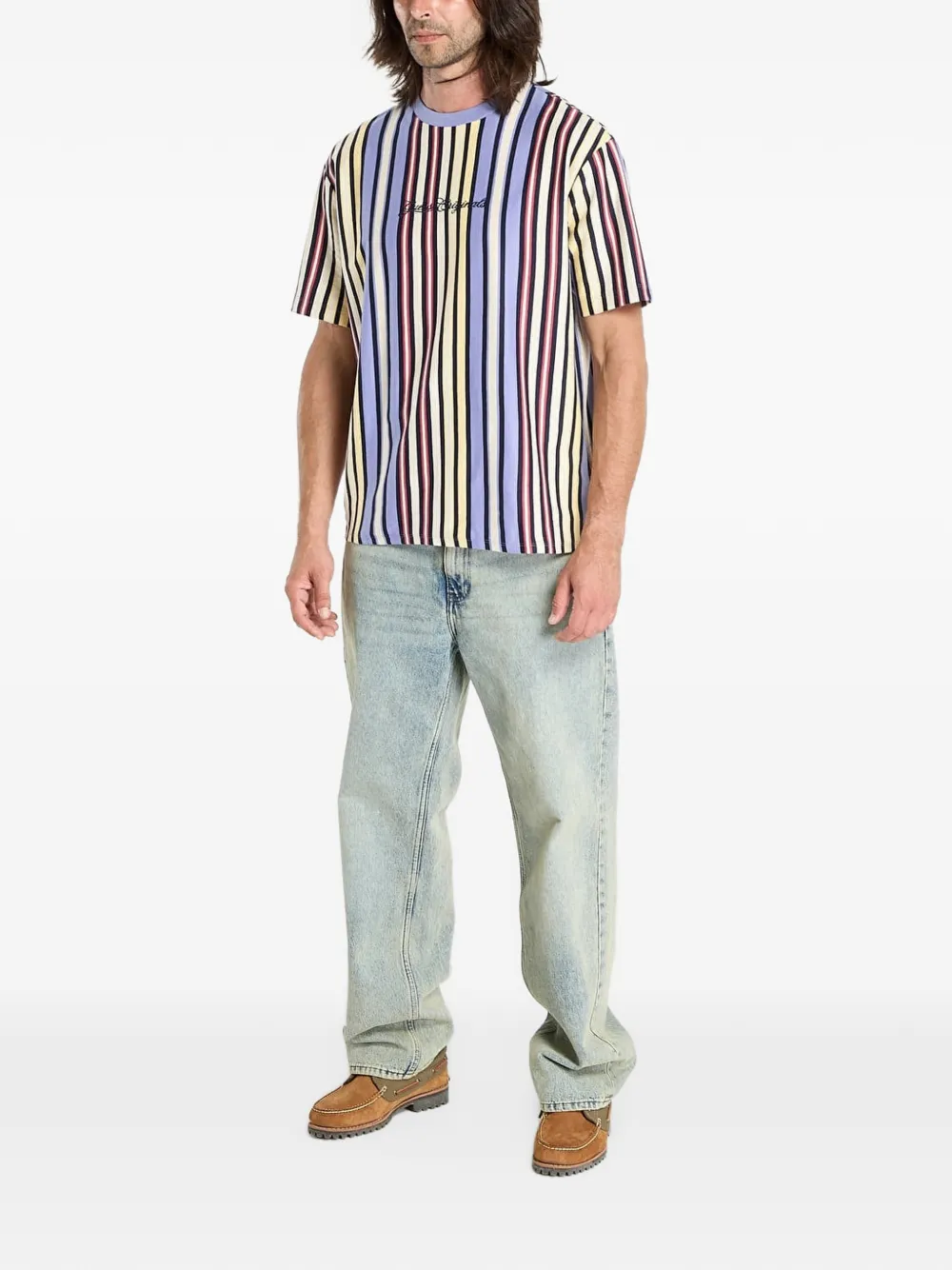 GUESS USA Originals vertical-stripe T-shirt - Blau