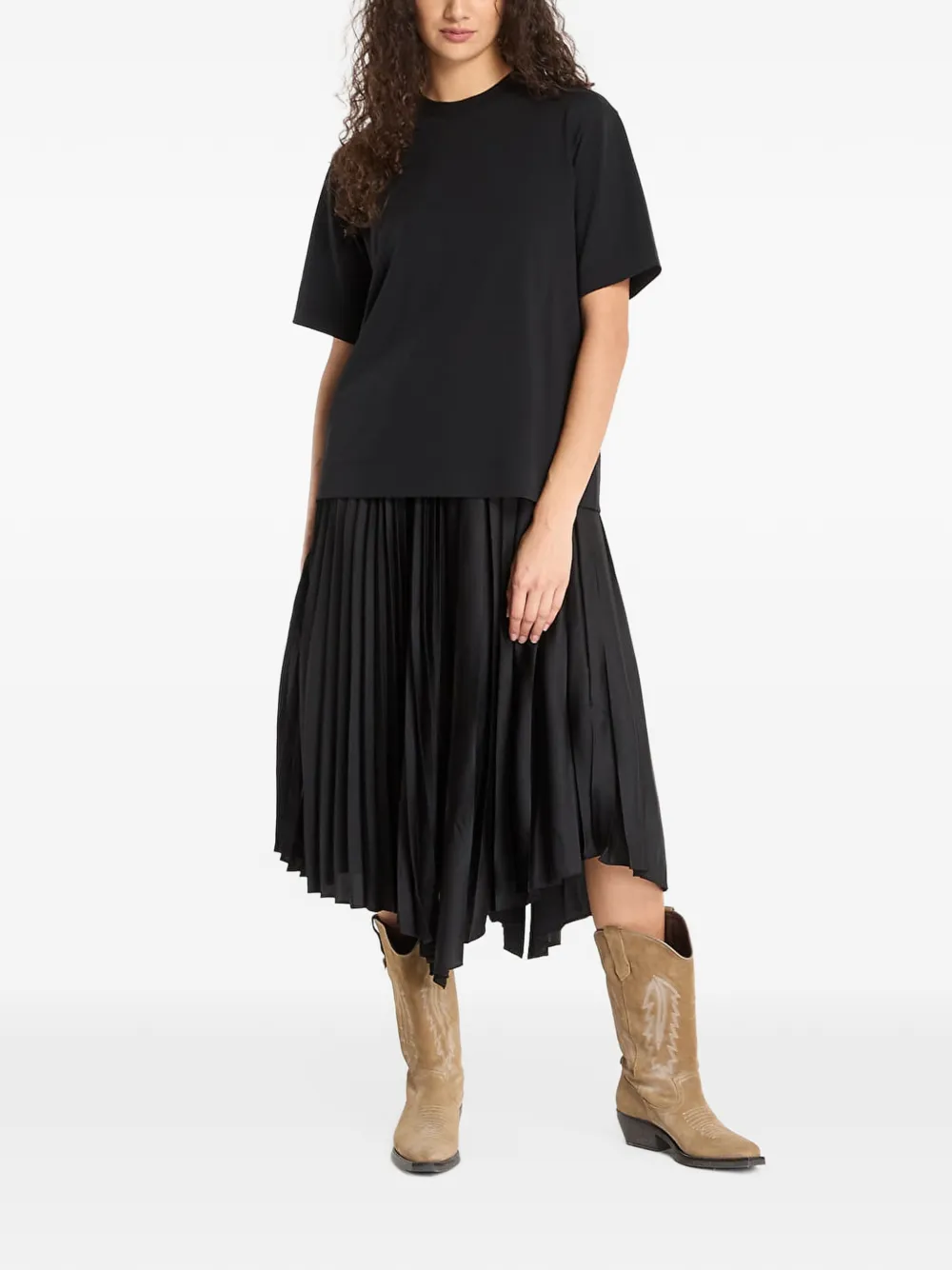 AllSaints Jax pleated dress Zwart