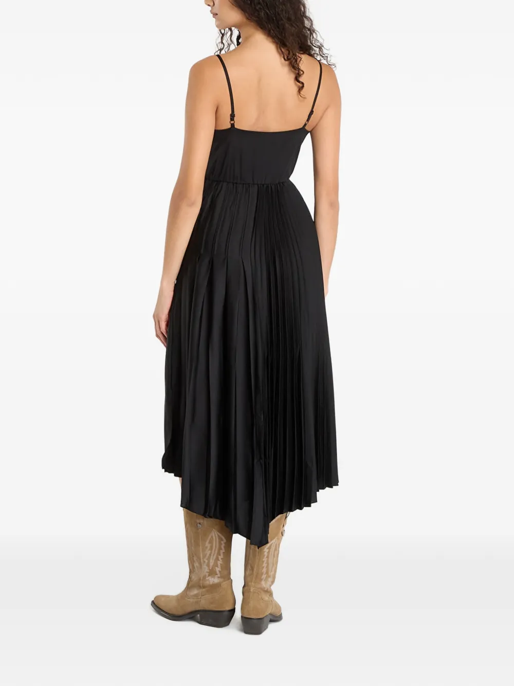 AllSaints Jax pleated dress Zwart