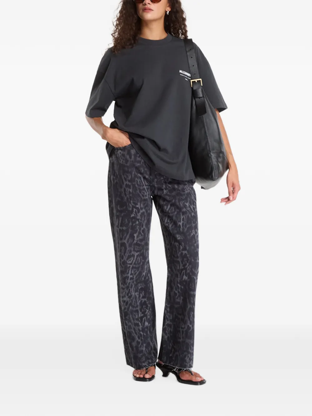 AllSaints Backstage oversized cotton T-shirt Grijs