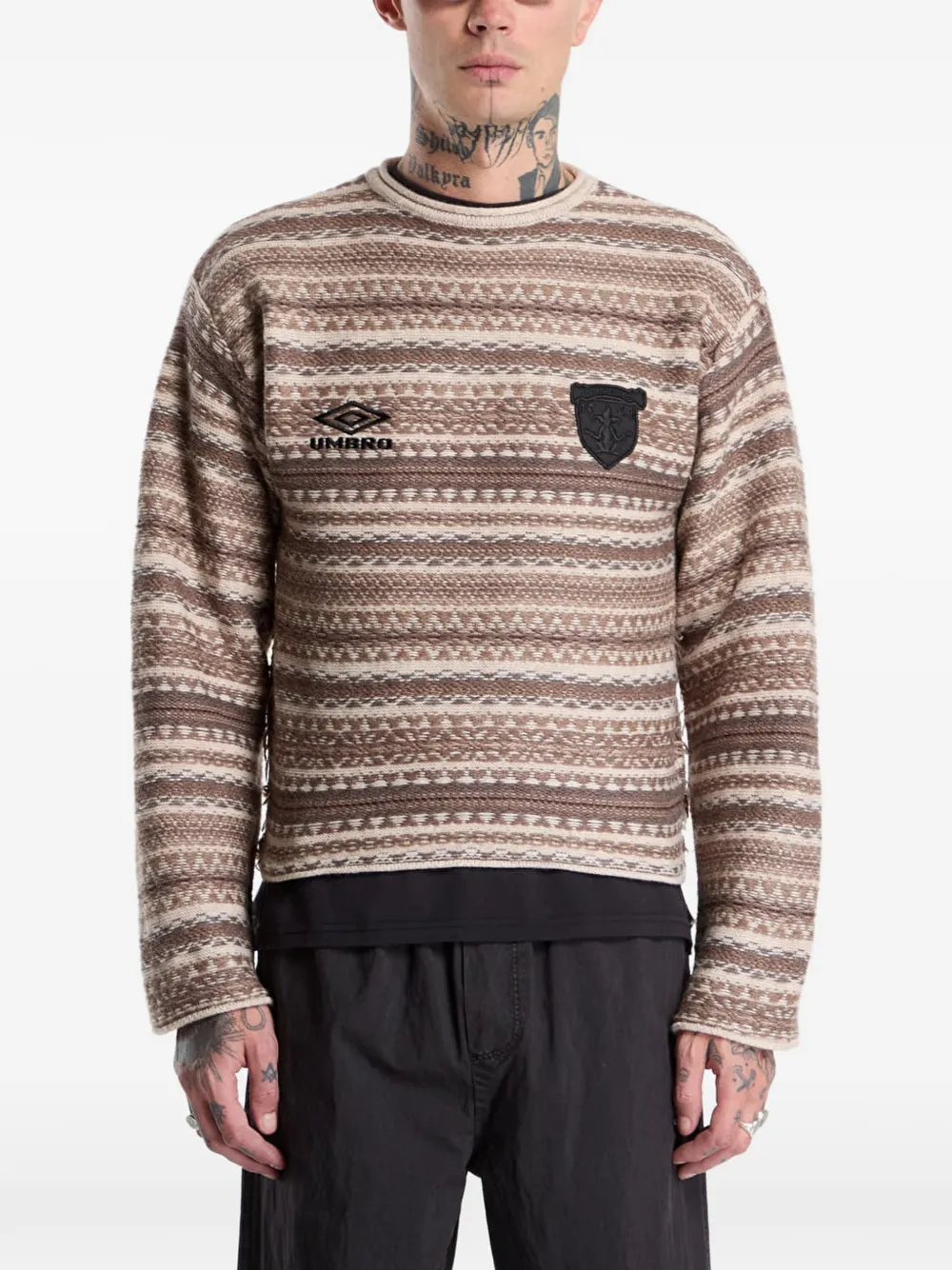 UMBRO fair isle crest sweater Bruin