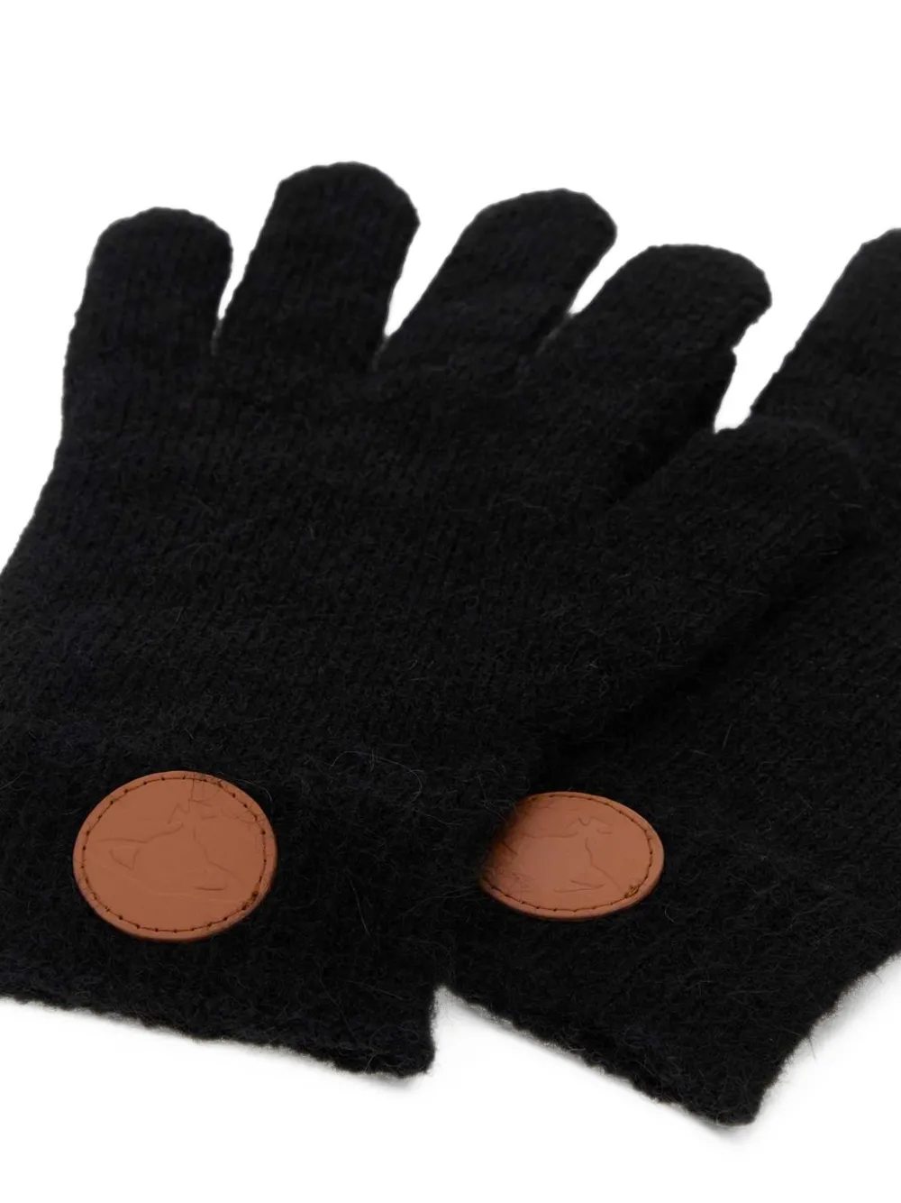 Vivienne Westwood logo-patch knit gloves Zwart