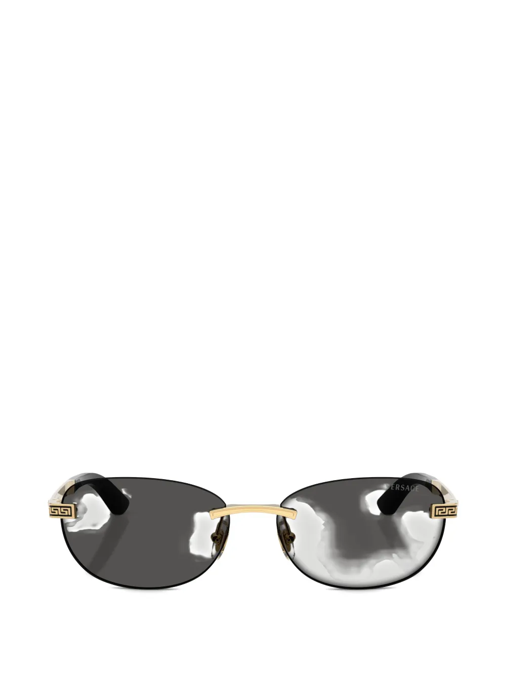 Versace Eyewear Greca rimless oval-frame sunglasses Goud