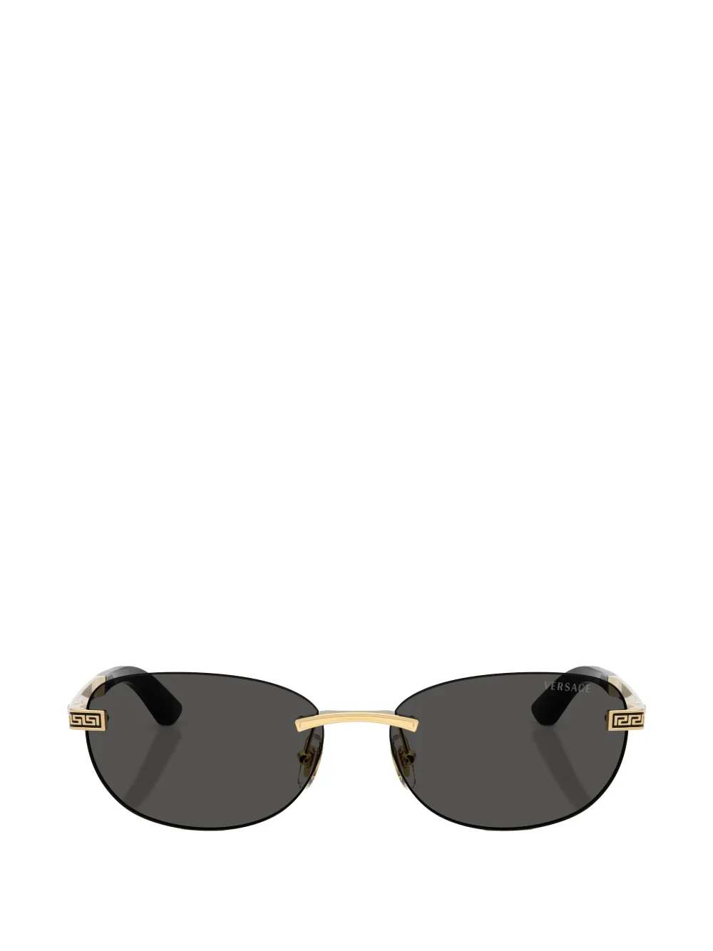 Versace Eyewear Greca zonnebril met randloos ovalen montuur Goud