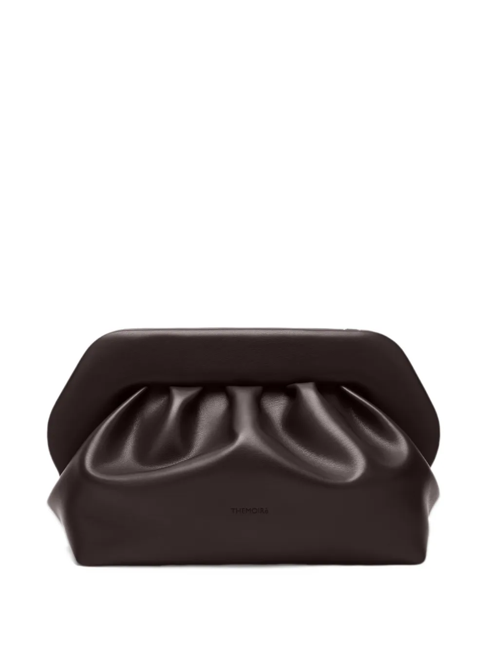 Themoirè medium Bios ruched clutch bag Bruin