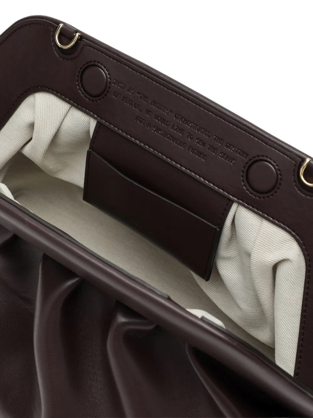 Themoirè medium Bios ruched clutch bag Bruin
