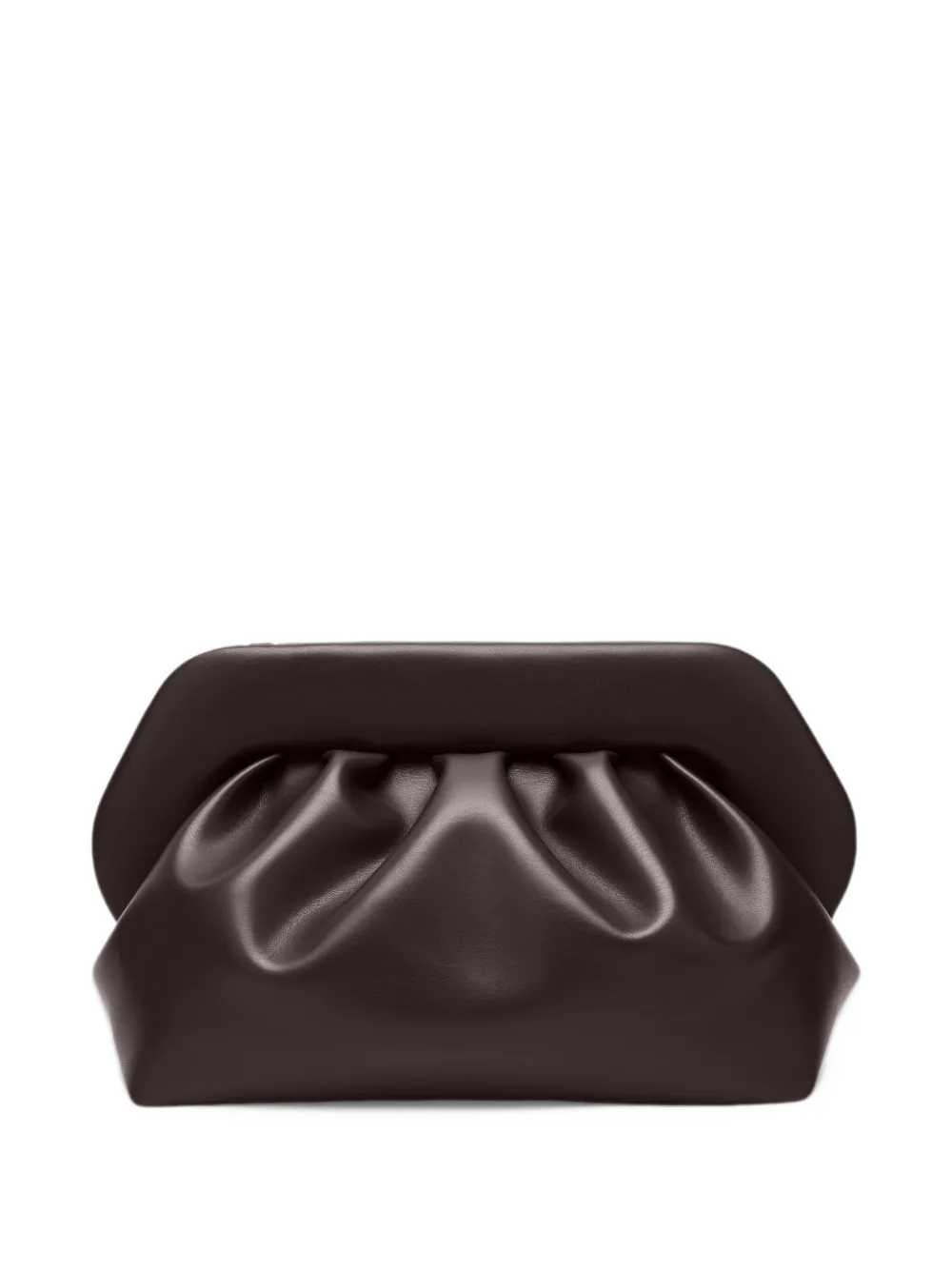 Themoirè medium Bios ruched clutch bag Bruin