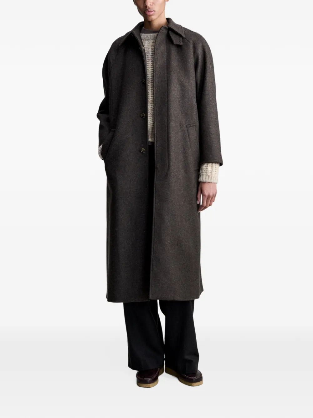A.P.C. Ruimvallende jas van gerecycled wol Bruin