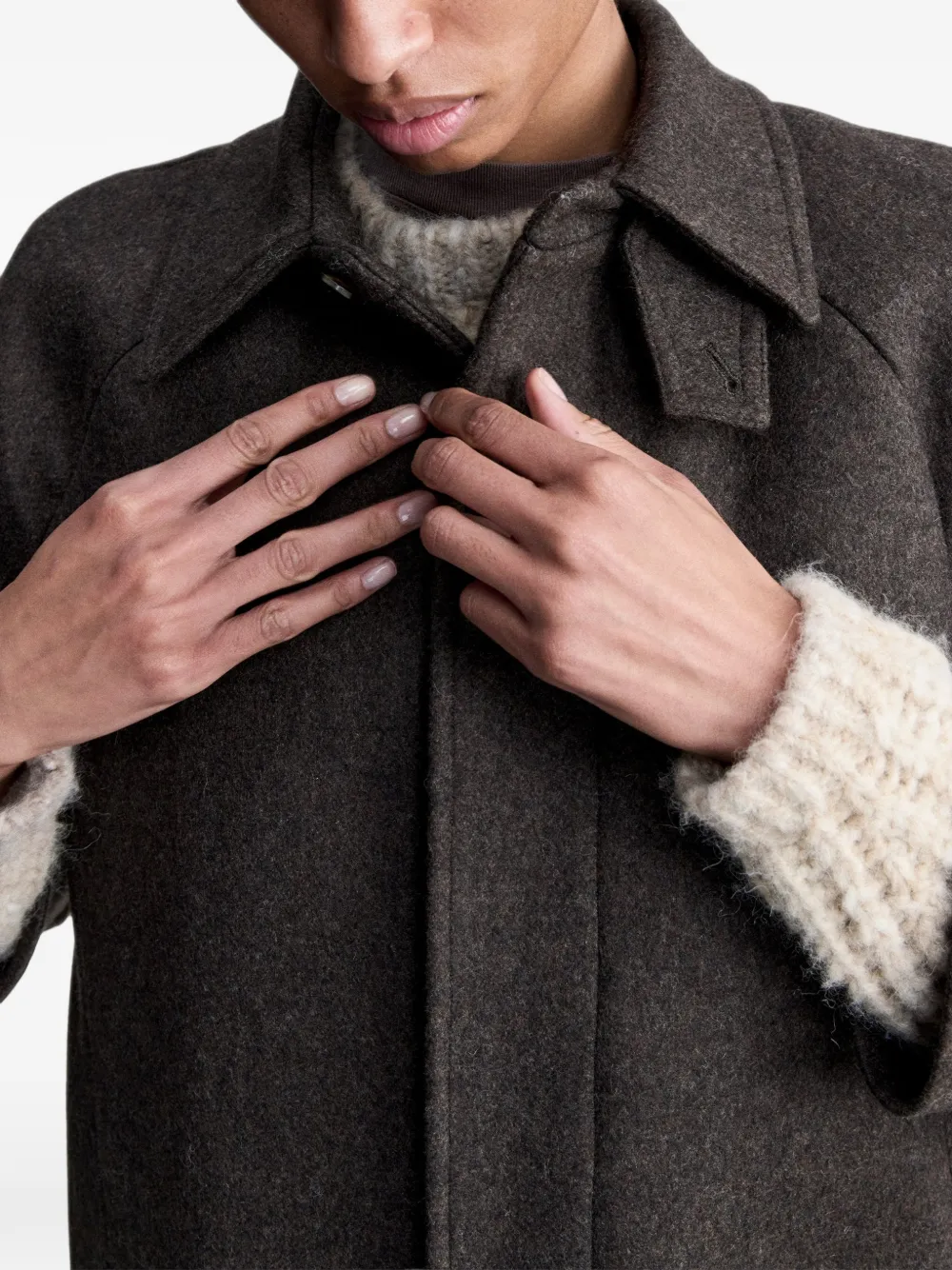 A.P.C. Ruimvallende jas van gerecycled wol Bruin