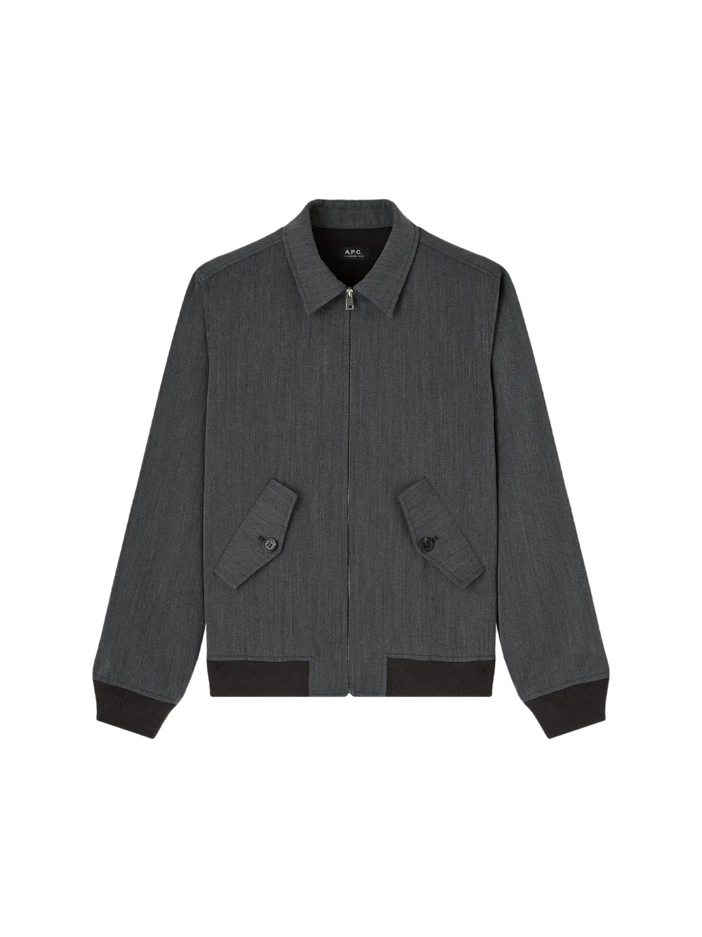 A.P.C. Gaspard classic gray jacket in a cotton-wool blend Grijs