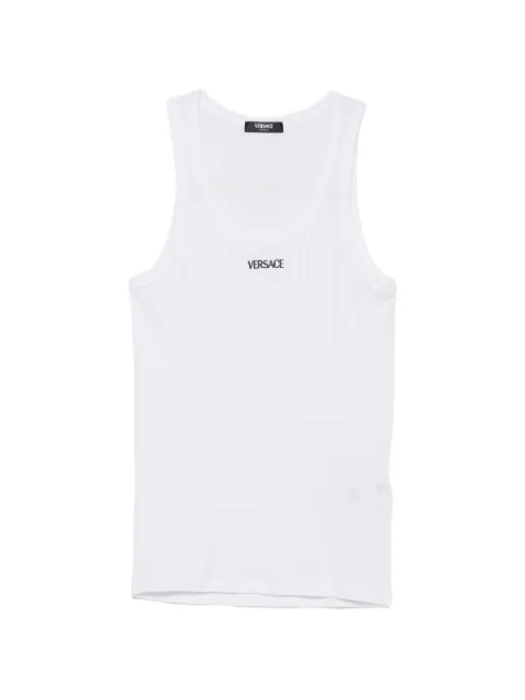 Versace camiseta canalé con logo estampado