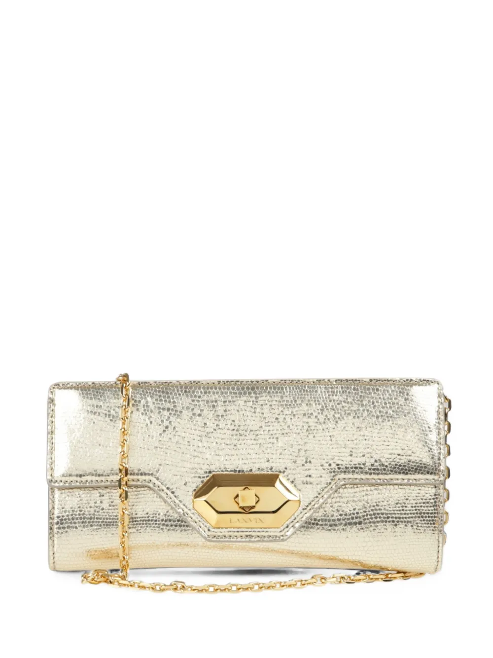 Lanvin crackled-effect shoulder bag - Oro