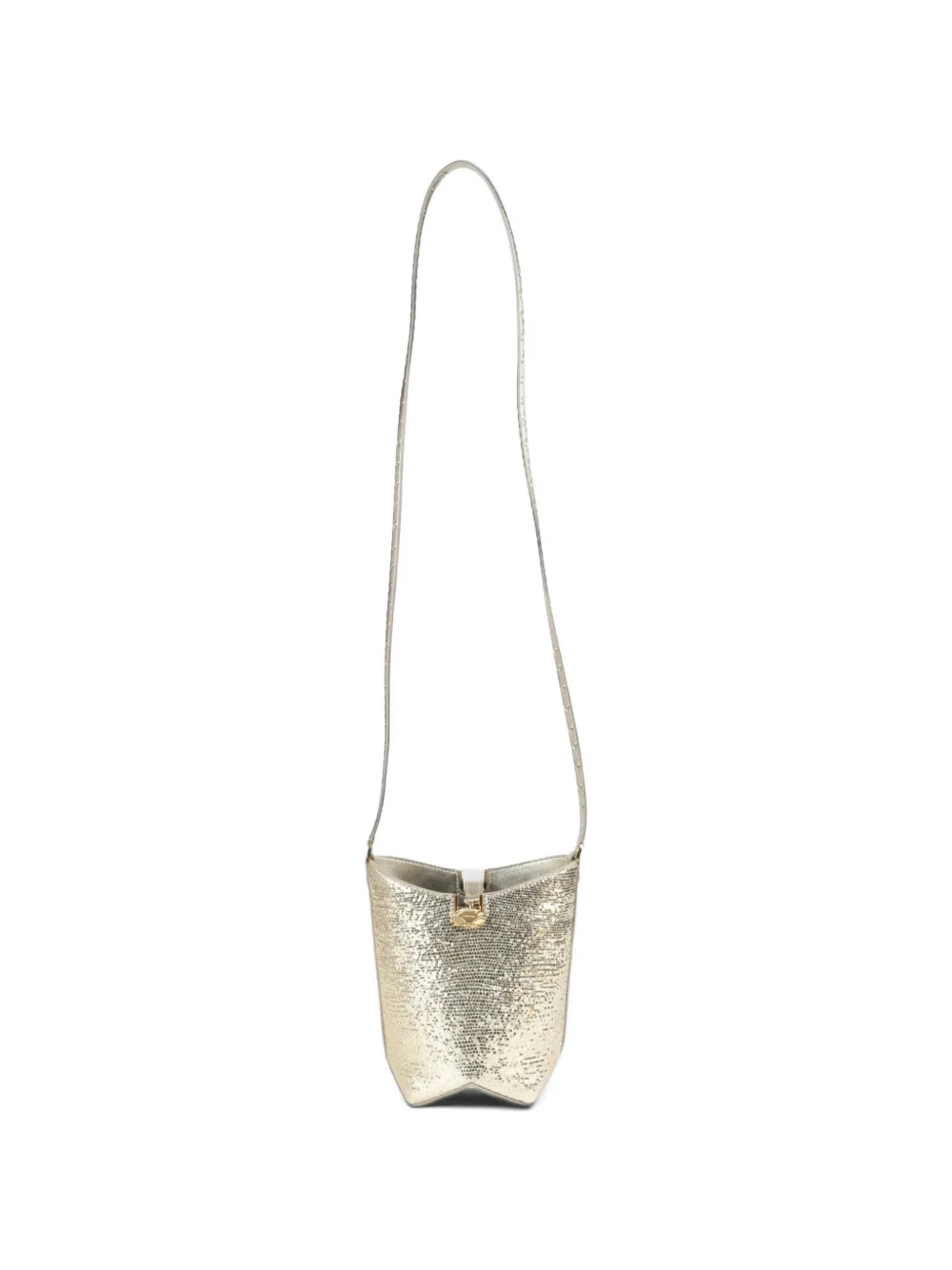 Lanvin crackled-leather bucket bag Goud