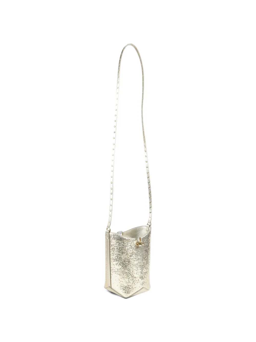 Lanvin crackled-leather bucket bag Goud
