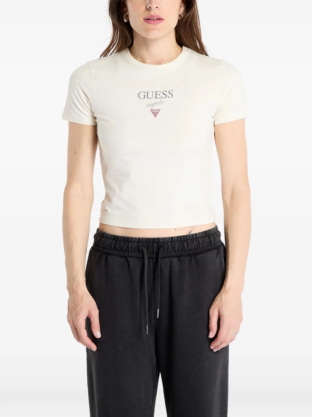 GUESS USA logo-print T-shirt Wit