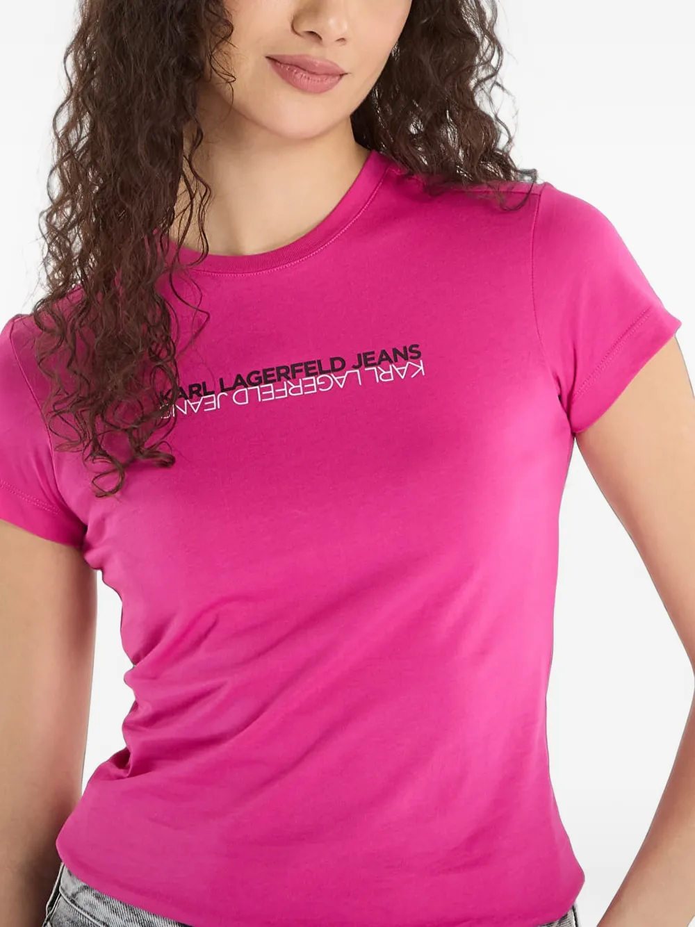 Karl Lagerfeld T-shirt met logoprint Roze