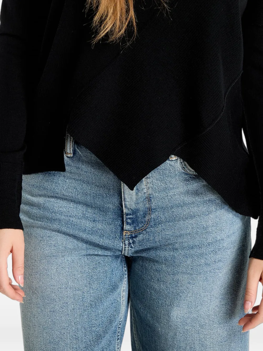 AllSaints Isla merino sweater Zwart