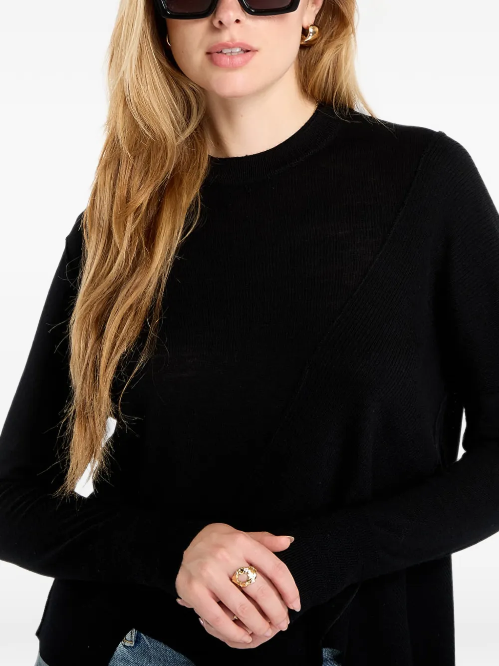 AllSaints Isla merino sweater Zwart