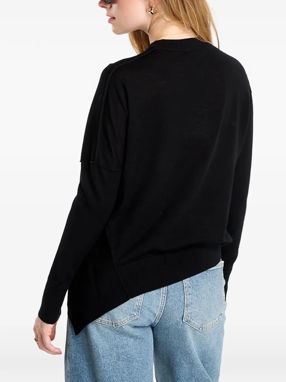 AllSaints Isla merino sweater Zwart