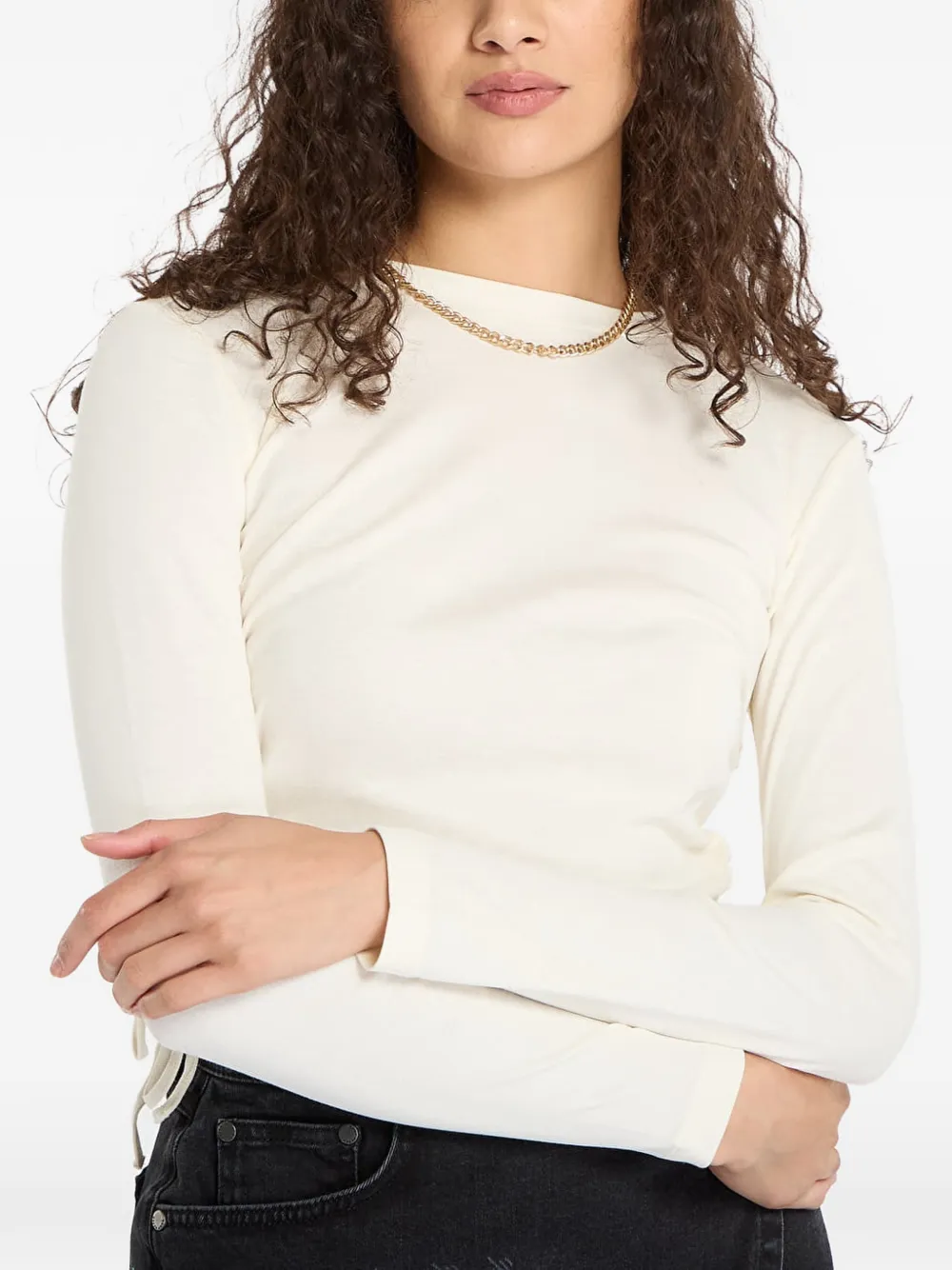 AllSaints Sonny ruched T-shirt Zwart