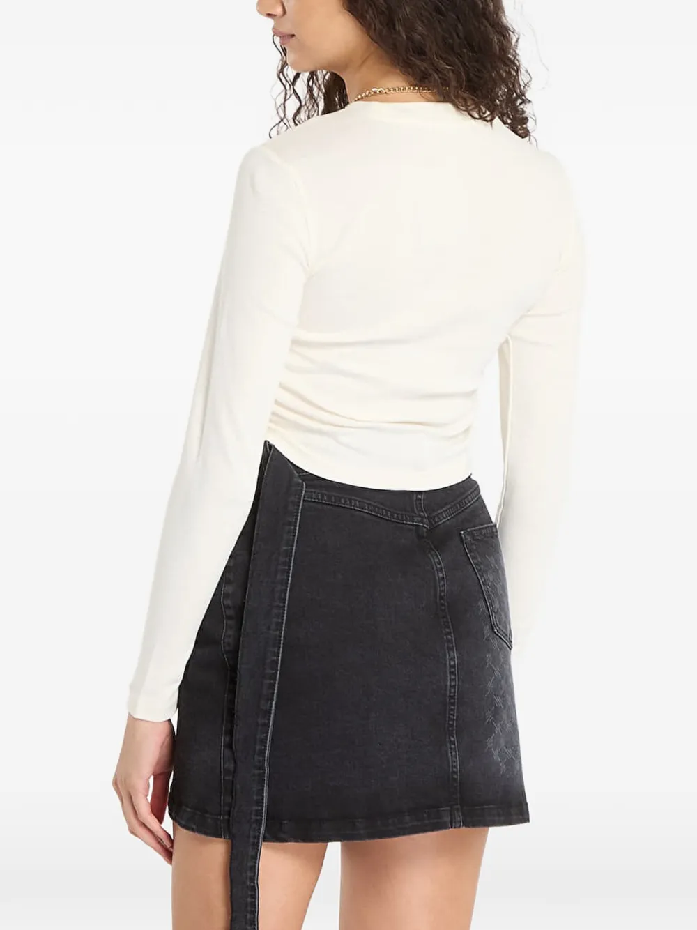 AllSaints Sonny ruched T-shirt Zwart